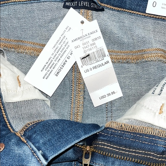 American Eagle Outfitters Blue Skinny Jeans Mid-Rise Stretch - Picture 7 of 13